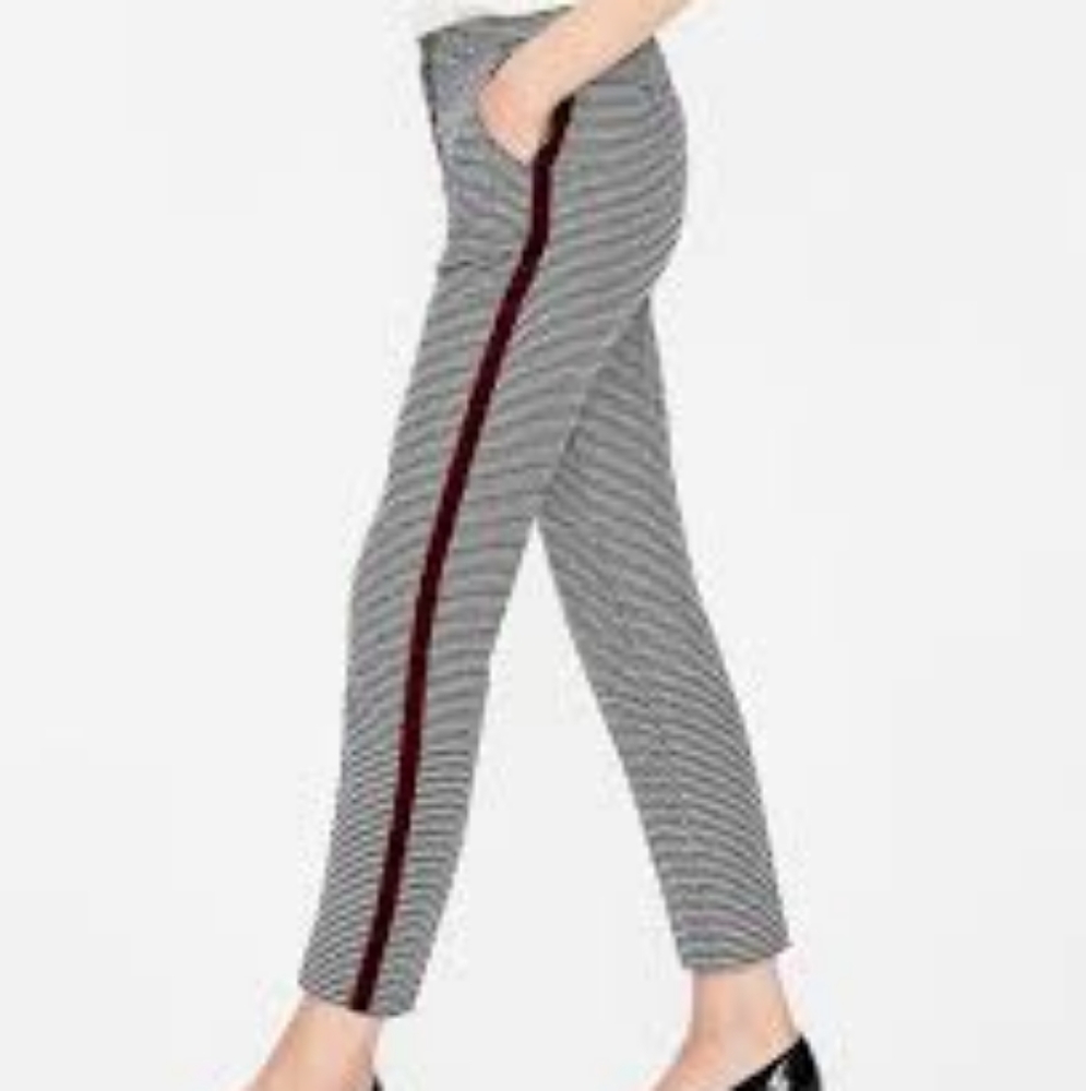 Boden tweed 7/8 pants in navy and ivory puppy tooth 6R